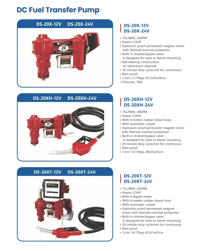 DS-20X DC Fuel Transfer Pump DS-20X DC Fuel Transfer Pump