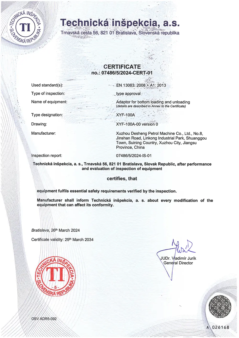 ADR Certified API Adaptor Valve